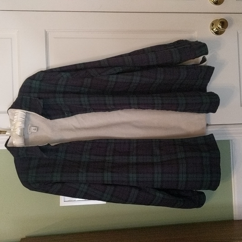 LL Bean Fleece -Lined Flannel Plaid Shirt Size XL